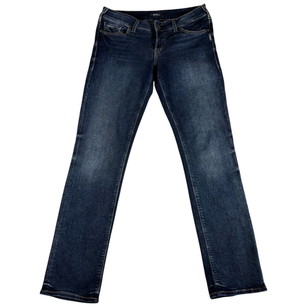 Silver Co. Suki Slim Straight Jeans Womens 31x32‎ Blue Denim Stretch Dark Wash